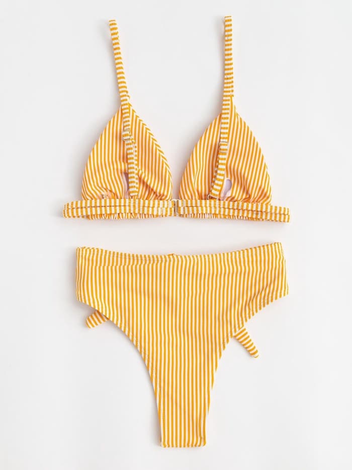 Купальник раздельный женский MINAKU Stripe, размер 50, желтый