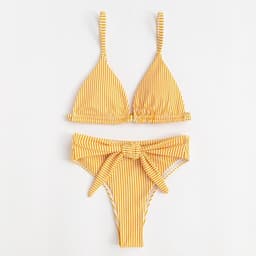 Купальник раздельный женский MINAKU Stripe, размер 50, желтый