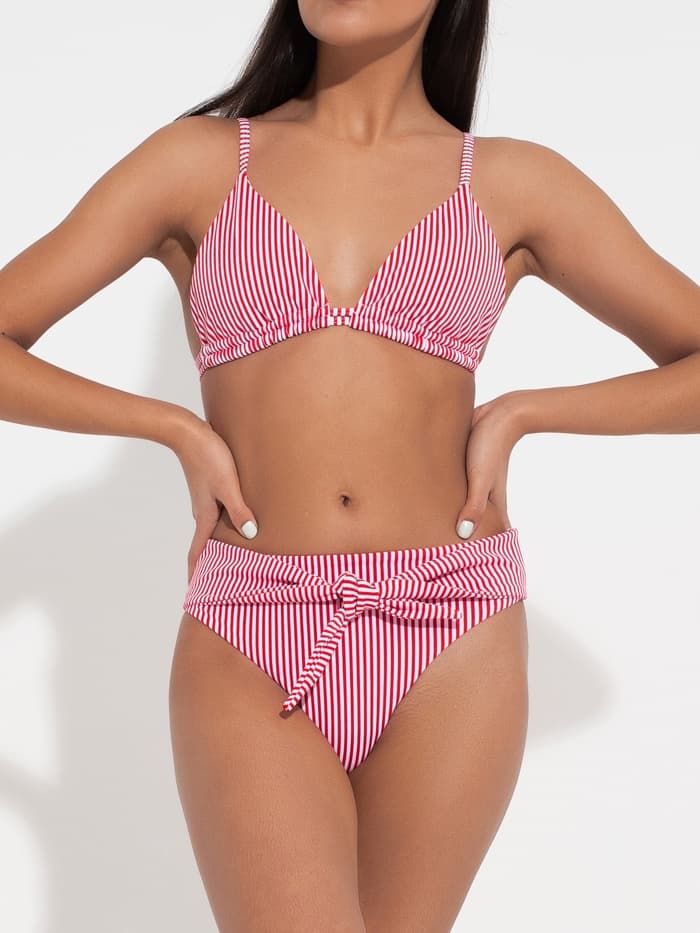 Купальник женский раздельный MINAKU «Stripe», размер 46, цвет красный