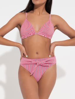 Купальник женский раздельный MINAKU «Stripe», размер 46, цвет красный