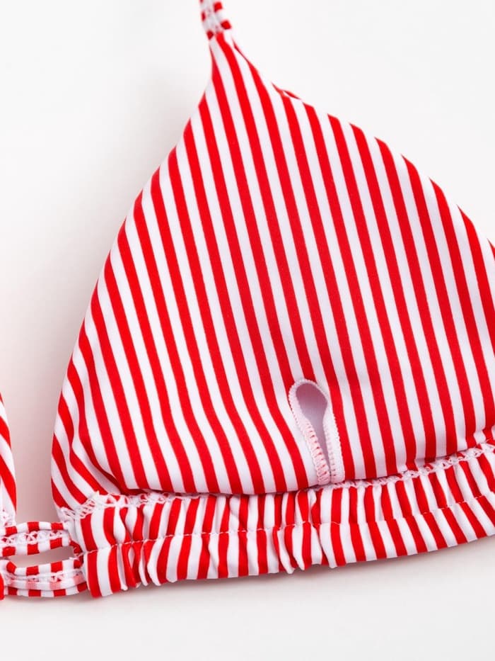 Купальник женский раздельный MINAKU «Stripe», размер 46, цвет красный