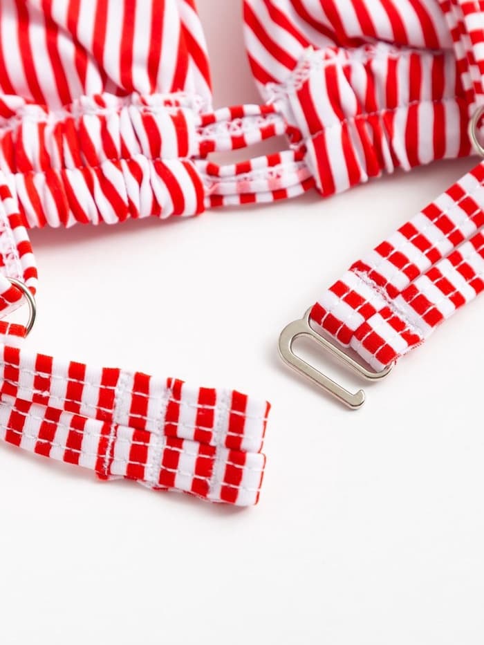 Купальник женский раздельный MINAKU «Stripe», размер 46, цвет красный