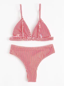 Купальник женский раздельный MINAKU «Stripe», размер 46, цвет красный