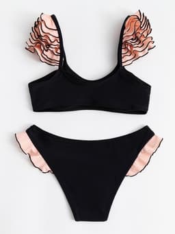 Купальник раздельный женский MINAKU Carmen, размер 44, розово-чёрный