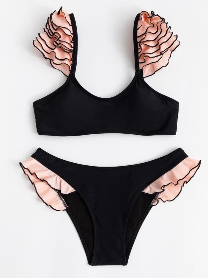 Купальник раздельный женский MINAKU Carmen, размер 46, розово-чёрный