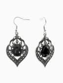 Серьги ассорти «Капля» изящность, ажурная, цвет чёрный в чернёном серебре