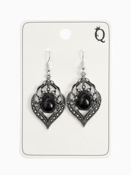 Серьги ассорти «Капля» изящность, ажурная, цвет чёрный в чернёном серебре