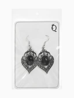 Серьги ассорти «Капля» изящность, ажурная, цвет чёрный в чернёном серебре