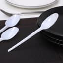 Ложки одноразовые Мистерия, набор 12 шт., пластик, 16.5 см, столовые, белые