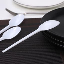 Ложки одноразовые Мистерия, набор 12 шт., пластик, 16.5 см, столовые, белые