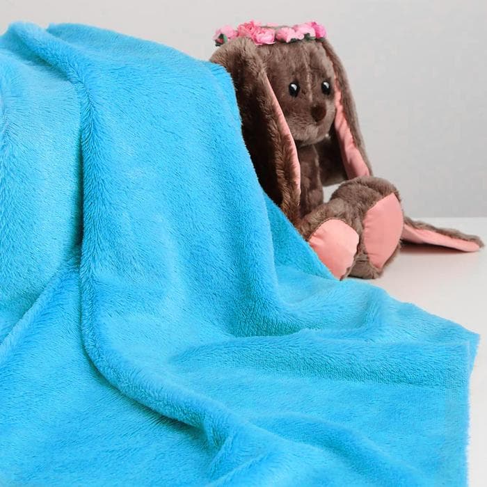 Ткань для рукоделия, мех, голубая, лоскут 50×50 см