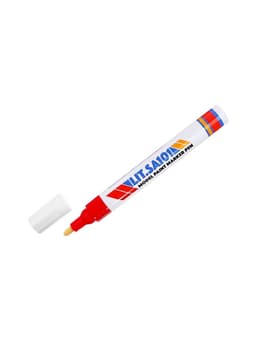 Маркер-краска, лаковый наконечник, пулевидный 4 мм, ширина линии 2.5 мм, красная, цена за 1 штуку