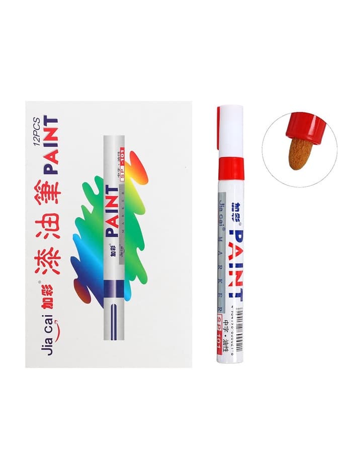 Маркер-краска, лаковый наконечник, пулевидный 4 мм, ширина линии 2.5 мм, красная, цена за 1 штуку