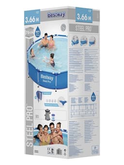 Бассейн каркасный Bestway Steel Pro 56681, 366×76 см, фильтр-насос, круглый