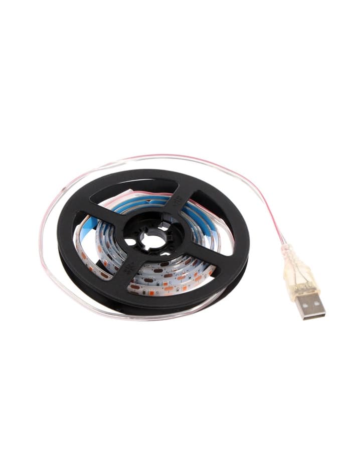 Фитолента для растений Luazon Lighting, светодиодная, 6.2 Вт, 1 м, IP65, 5 В, 60 LED/м, USB, SMD5050, мультиспектральная