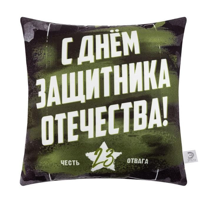 Подушка декоративная «Этель. День Защитника Отечества», 40×40 см, велюр