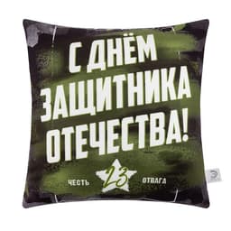 Подушка декоративная «Этель. День Защитника Отечества», 40×40 см, велюр