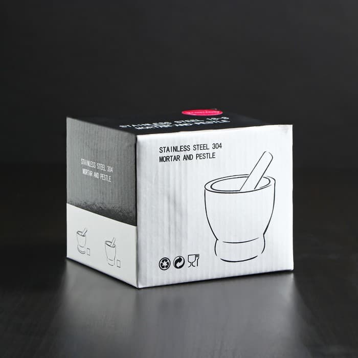 Ступка с пестиком Доляна Steel, d=10 см, нержавеющая сталь, серебристая