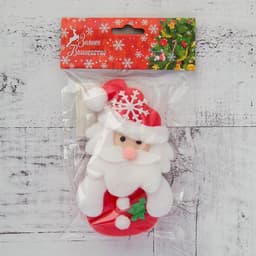 Магнит мягкий «Дед Мороз с ёлочкой» 13 см, бело - красная