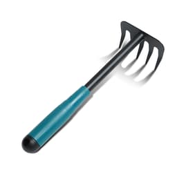 Грабли малые, прямые, 5 зубцов, длина 28.5 см, металл, пластиковая ручка, Greengo