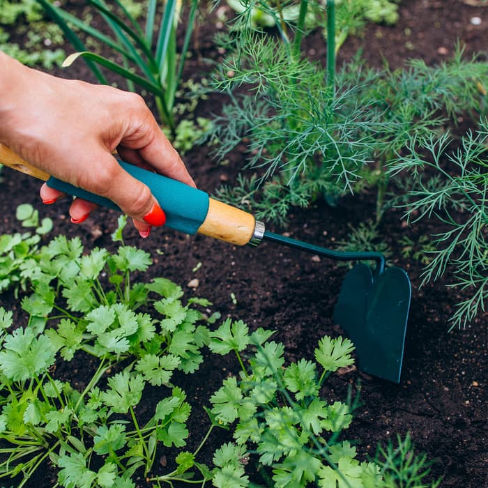 Тяпка посадочная Greengo, длина 28.5 см, деревянная ручка с поролоном