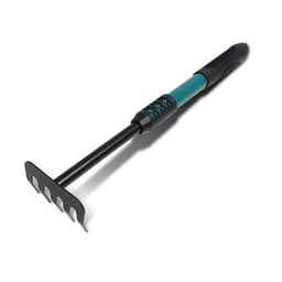 Грабли малые, прямые, 5 зубцов, длина 40.5 см, металл, металлическая рукоять с резиновой ручкой, Greengo