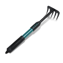 Грабли малые, прямые, 5 зубцов, длина 40.5 см, металл, металлическая рукоять с резиновой ручкой, Greengo