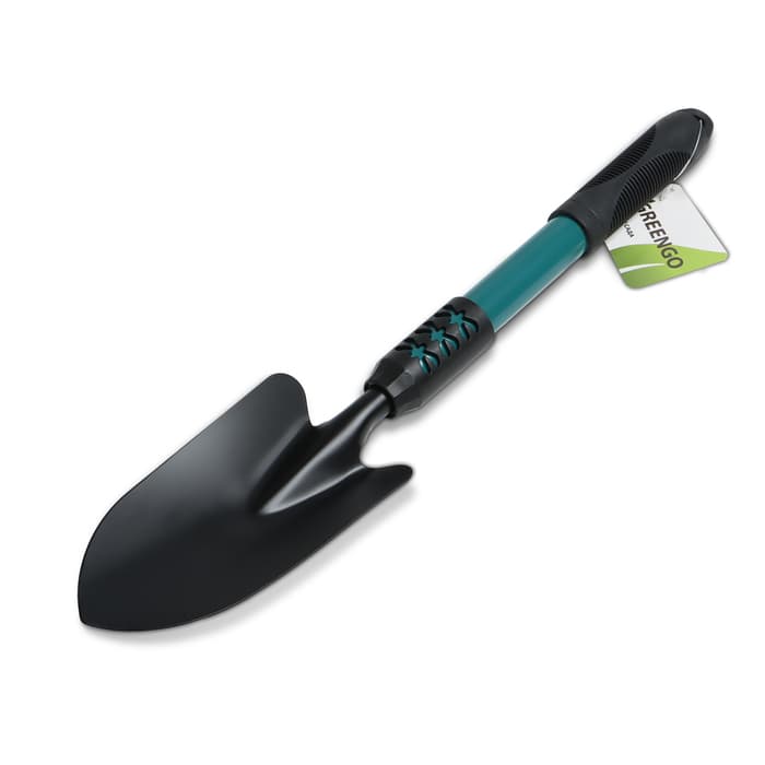 Совок посадочный Greengo, длина 45 см, ширина 8.5 см, металлическая рукоять с резиновой ручкой