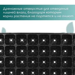 Кассета для рассады, на 32 ячейки, по 110 мл, пластиковая, чёрная, 53.5×27×5.5 см, Greengo