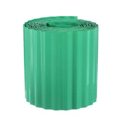 Лента бордюрная, 15 см×9 м, толщина 0.6 мм, пластиковая, гофра, зелёная, Greengo