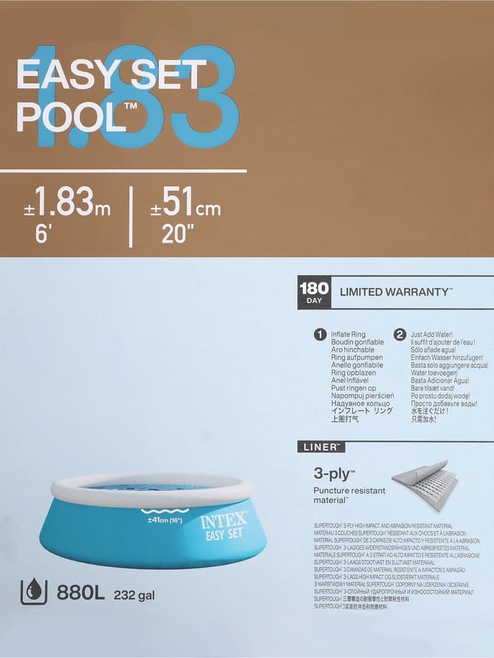 Бассейн надувной INTEX Easy Set 28101, 183×51 см, от 3 лет, круглый