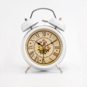 Будильник «Прованс», дискретный ход, d=9 см, с подсветкой, 17×11 см, от батарейки АА