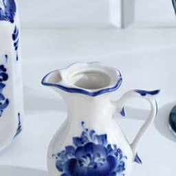 Набор для специй на подставке с молочником (питчером) «Весенний», 4 предмета, фарфор, гжель