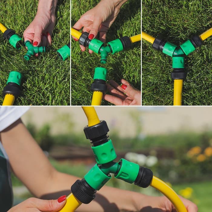 Тройник, быстросъёмное соединение, пластик, Greengo