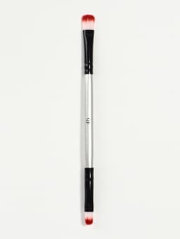 Кисть для макияжа, двусторонняя, 13.5 (± 1) см, серебристая, чёрная