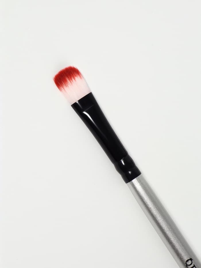 Кисть для макияжа, двусторонняя, 13.5 (± 1) см, серебристая, чёрная