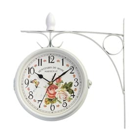 Часы настенные интерьерные «Розы», двусторонние, на подвесе, плавный ход, 40×32 см, циферблат d=17 см, от батареек 2×АА