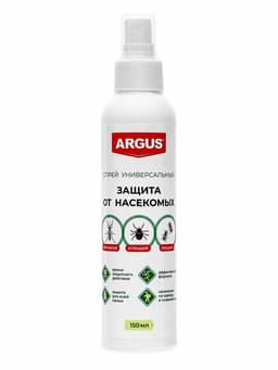 Лосьон-спрей универсальный, от комаров, клещей, мокрецов, москитов, мошек Argus, 150 мл