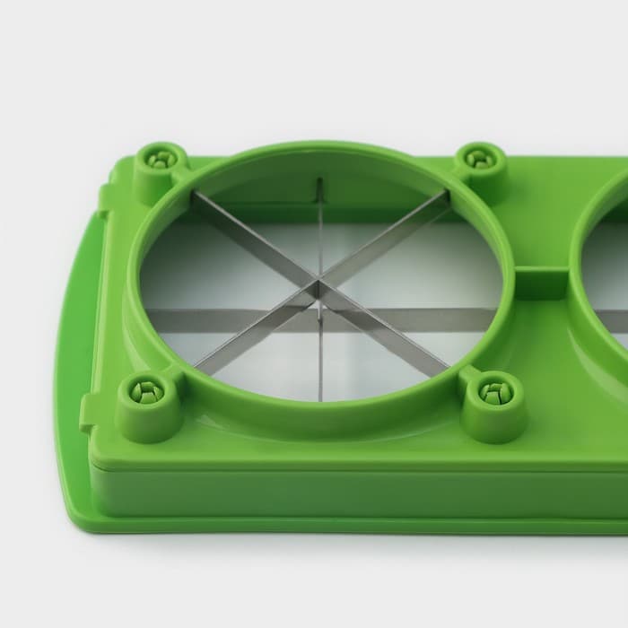 Овощерезка универсальная Доляна «Фреш Флеш», 7 насадок, овощечистка, мерный контейнер, 27×10×12 см, зелёная, белая