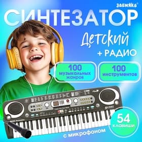 Синтезатор ZABIAKA «Музыкальный взрыв», 54 клавиши, работает от сети и от батареек
