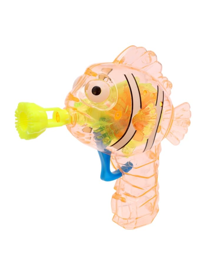 Генератор-пистолет мыльных пузырей Funny toys «Рыбка-пистолет» со светом, 50 мл, МИКС