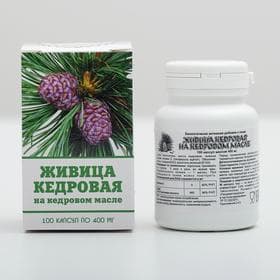 Живица кедровая на кедровом масле, 100 капсул по 0.4 г