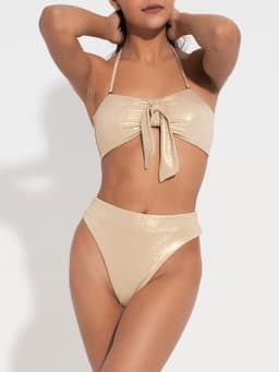 Купальник раздельный блестящий женский MINAKU Glow, цвет золотой, размер 44
