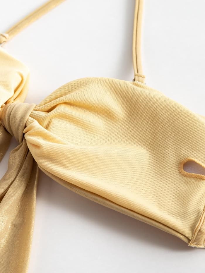 Купальник раздельный блестящий женский MINAKU Glow, цвет золотой, размер 44