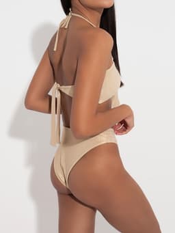 Купальник раздельный блестящий женский MINAKU Glow, цвет золотой, размер 44