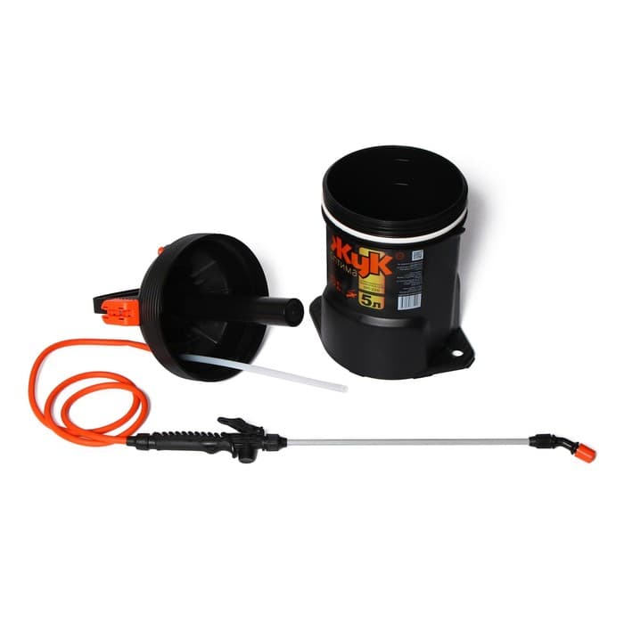 Опрыскиватель помповый, 5 л, термоусадка, пластиковый брандспойт, ОП-220, «Жук»