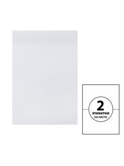 Этикетки А4 самоклеящиеся 100 листов, 80 г/м², 210×148.5 мм, белые, 2 штуки, МИКС матовые/глянец