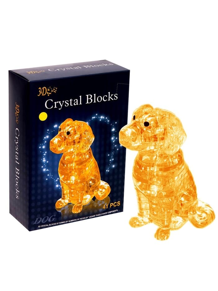 Пазл 3D кристаллический «Спаниель», 41 деталь, МИКС