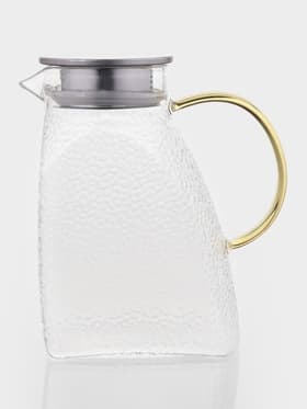 Кувшин для воды Magistro «Сара», 1.3 л, 16.9×19.5 см, с металлической крышкой, стекло, прозрачный