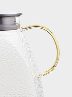 Кувшин для воды Magistro «Сара», 1.3 л, 16.9×19.5 см, с металлической крышкой, стекло, прозрачный